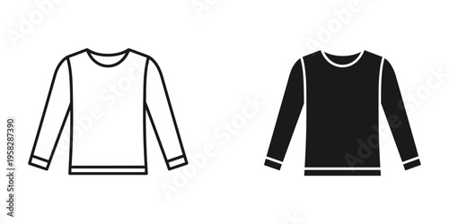 Long Sleeve Shirt Icon Apparel Vector Commerce