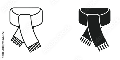 Scarf Icon Winter Apparel Graphic Commercial