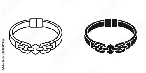 Chain Bracelet Icon Vector Link Accessory