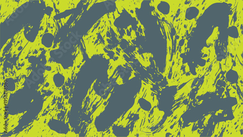 Abstract brushstrokes, thick, high-contrast ink splatters on a vector background.