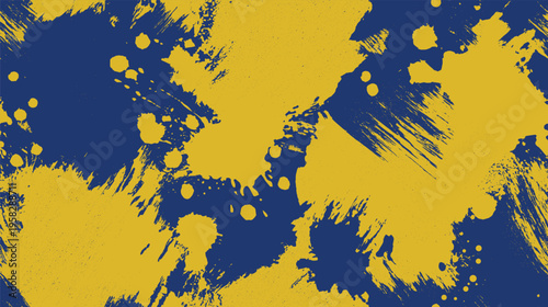 Abstract brushstrokes, thick, high-contrast ink splatters on a vector background.