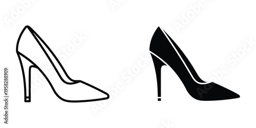 High Heel Shoe Vector Icon Commercial Style