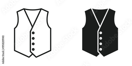Vest Formal Wear Icon Business Apparel Symbol