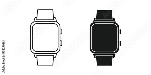Smartwatch Icons Digital Gadget Design