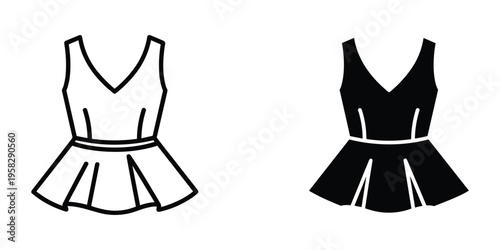 Dress Icon Vector Fashion Apparel