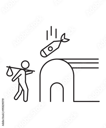 war icon, vector best line icon.