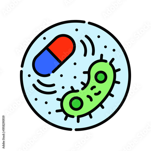 Antibiotics Icon Professional UI Symbol for Bacterial Infection Treatment