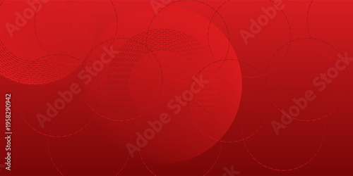 White circle geometric red abstract background. vector