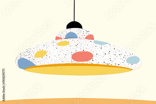 Organic Mycelium Pendant Lamp Minimal Vector