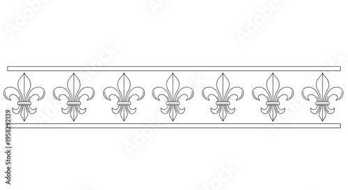 Decorative fleur-de-lis border pattern in classic style  