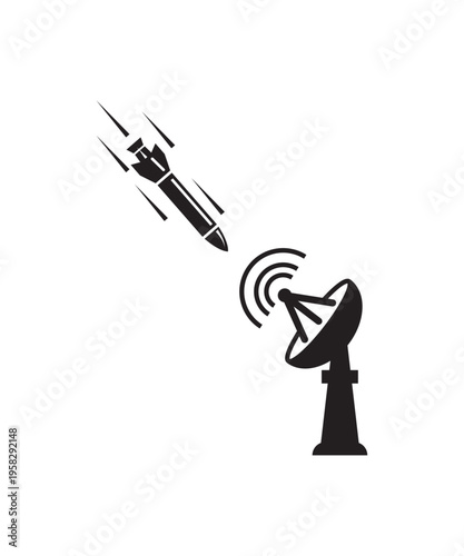 missile attack icon, vector best flat icon.