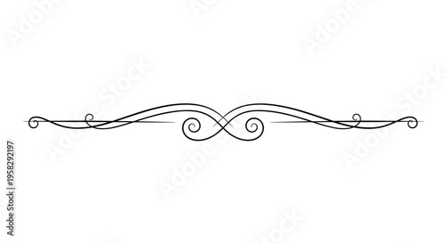 Elegant decorative swirl line illustration on white background  