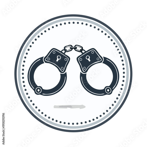 Crime and Punishment Symbol Metal Handcuffs Icon Graphic