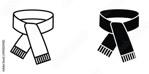 Scarf Icon Winter Apparel Vector