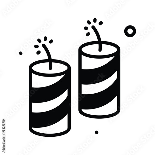 A trendy glyph icon of firecracker, prank explosion