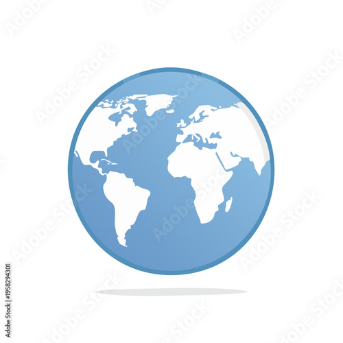 Digital Globe with Continents Displayed on a Blue Surface