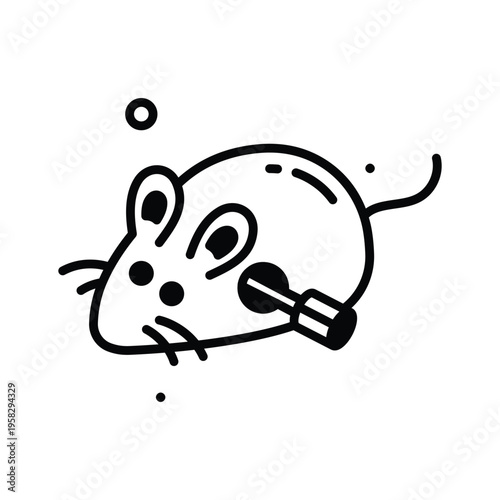 A customizable glyph icon of toy mouse for prank joke