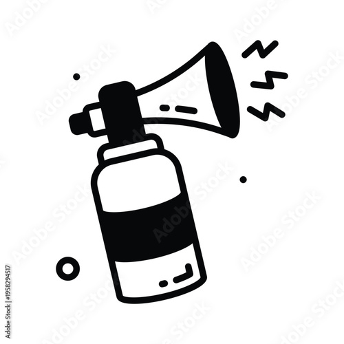 Latest glyph icon of air horn loud prank sound gadget