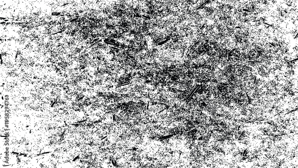 Obraz premium Black and white grunge texture background with scattered sharp debris and heavy distressed abstract grain