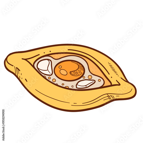 Adjarian khachapuri with egg
