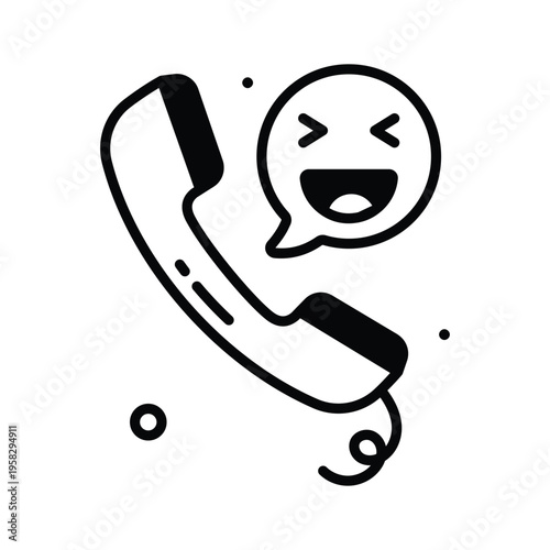Ready to use glyph icon representing prank call concept