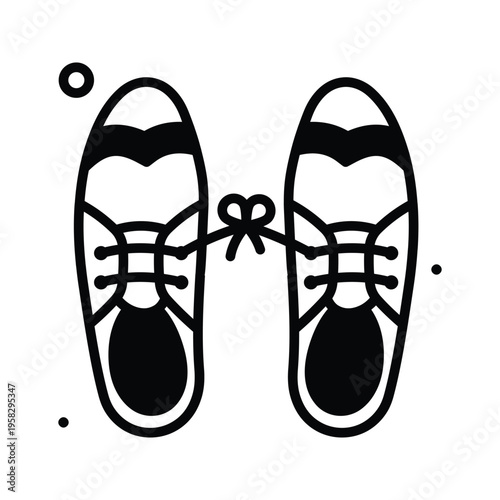 Premium glyph icon representing funny shoes prank concept