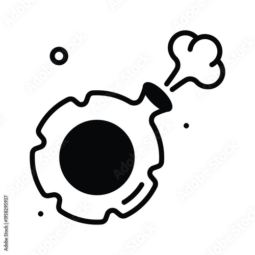 A funny glyph icon representing whoopee cushion prank toy