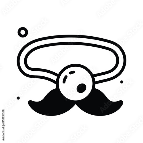 Well designed glyph icon showing clown nose comedy accessory