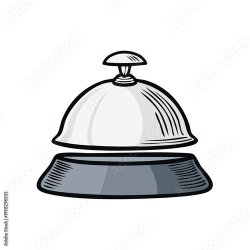 Silver Bell for Service or Reception Desk Illustration