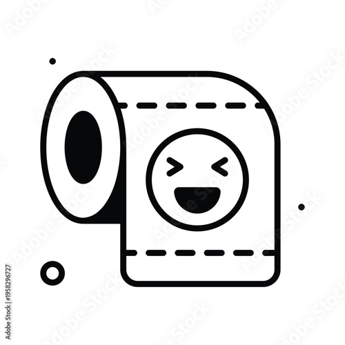 Trendy glyph icon of tissue roll used for prank joke