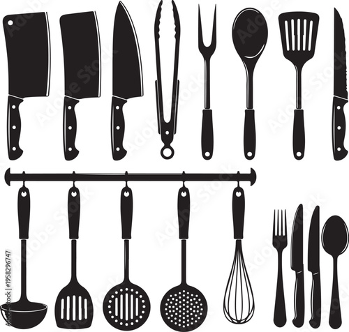 Küchenhelfer Silhouetten