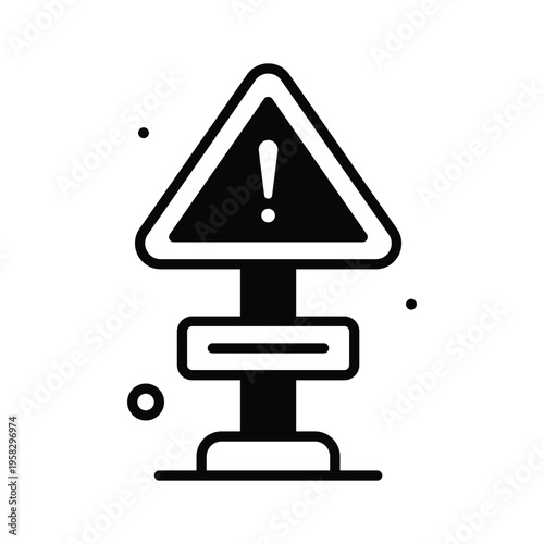 Well designed glyph icon representing prank warning safety sign