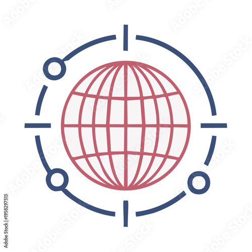 Global target icon representing worldwide reach and precision in business and technology