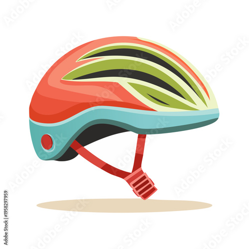 Colorful Bicycle Helmet with Ventilation Slots and Adjustable Straps for Cycling Safety