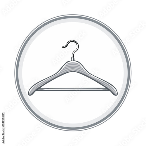 Classic Wooden Hanger with Metal Hook Symbolizing Clothing Storage and Organization