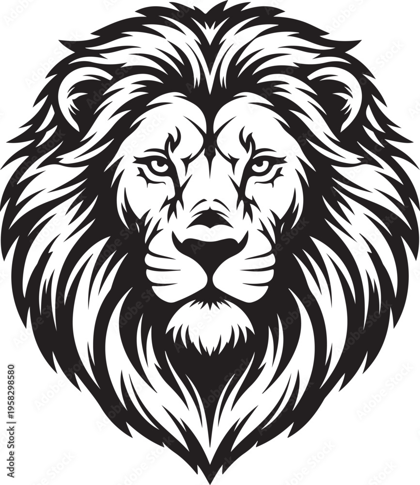 Fototapeta premium Lion head logo icon, lion face vector Illustration, on a isolated background, EPS