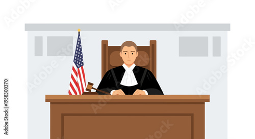 A Judge Presiding Over a Courtroom in Formal Attire.