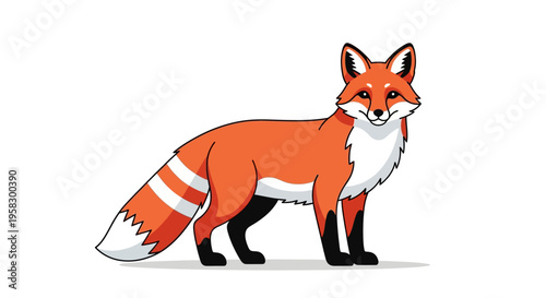 A Detailed Illustration of a Red Fox Standing Proudly.