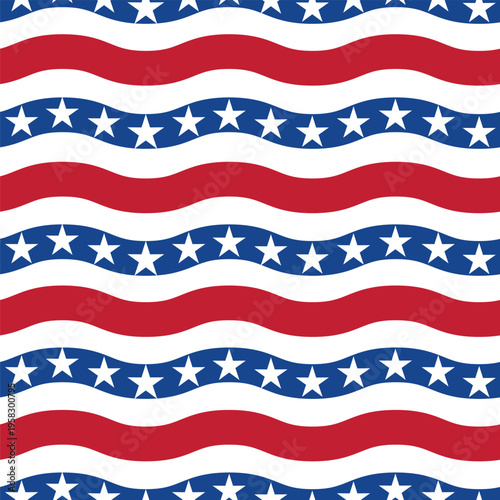 Seamless 4th OF July Stars And Stripes Pattern