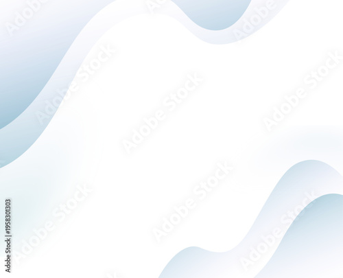 爽やかなブルーとホワイトの抽象的な波模様背景。清潔感、医療、水、空、環境をイメージしたシンプルで汎用性の高いベクターイラスト。