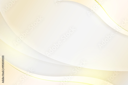 高級感のあるベージュとゴールドの滑らかな曲線背景 エレガントでソフトな光が差し込む抽象グラデーション