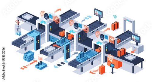 Automated Baggage Handling System at Airport Security Checkpoint.