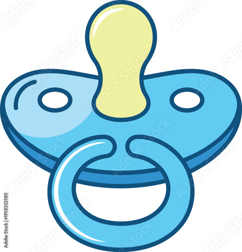 Cartoon baby pacifier icon colorful infant soother illustration cute nursery symbol child care product design simple vector style graphic