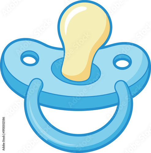 Cute baby pacifier icon simple cartoon soother illustration infant care symbol colorful nursery product design flat vector graphic style