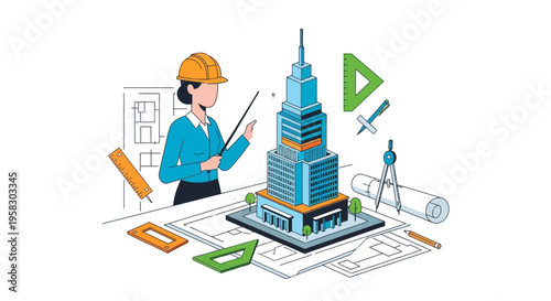 Architectural Design and Planning Process Illustration.