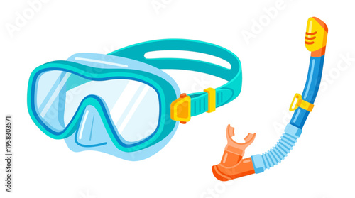 Blue Snorkel Mask and Tube Set for Underwater Exploration.