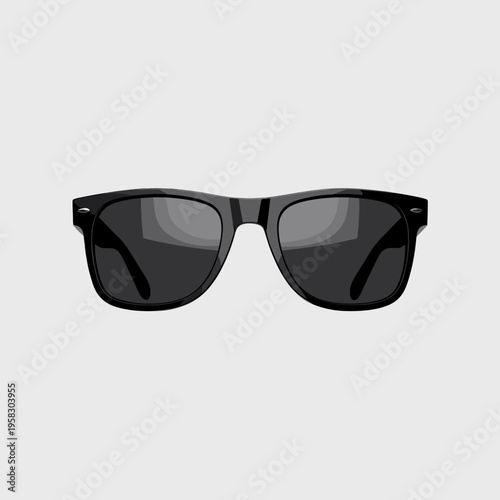 Classic black sunglasses isolated on a clean white background featuring a timeless rectangular frame design for stylish summer fashion photography luxury lifestyle accessory product mockup for profess