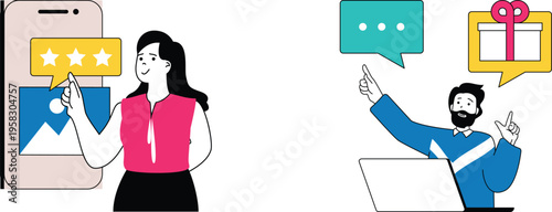 Customer feedback and gift presentation in a virtual meeting setting