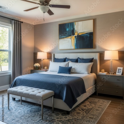 Elegant Master Bedroom Sanctuary Serene Relaxation Space Cozy Home Interior Design