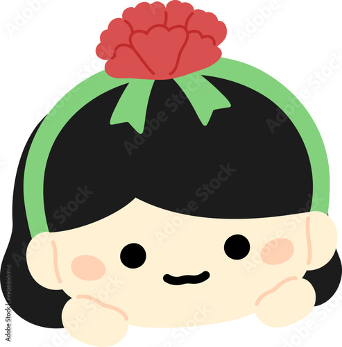 카네이션 머리띠 아이 얼굴